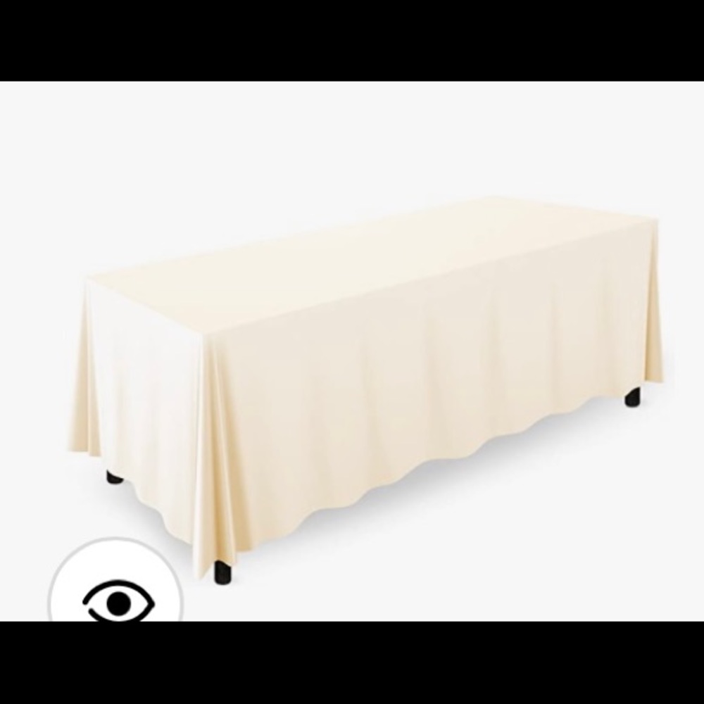 4 90”x156” ivory table cloths
